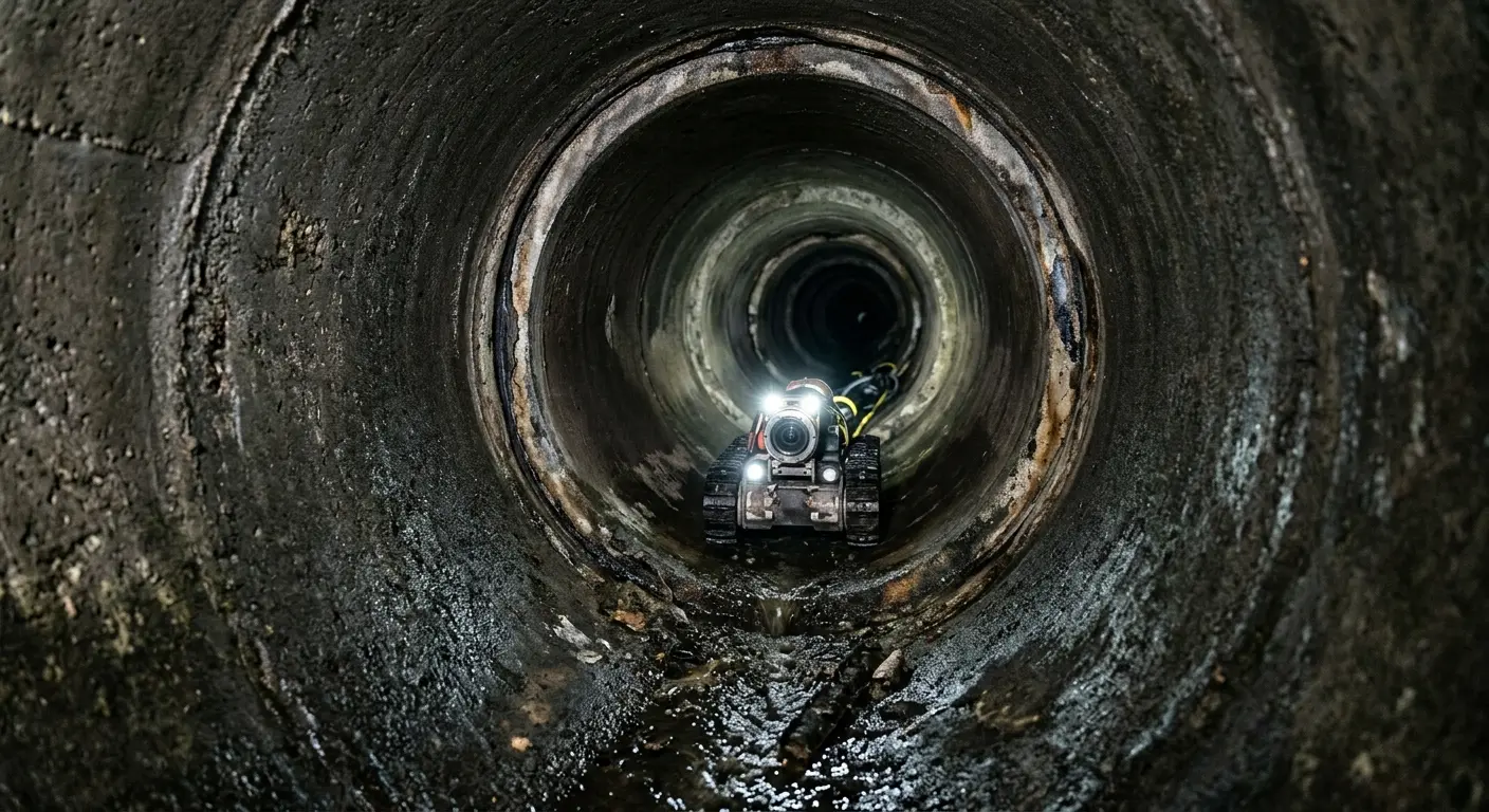 Robotic sewer camera inspecting pipe interior for Sewer Line Repair in Christiansburg